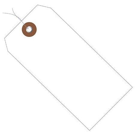 Bsc Preferred 4 3/4 x 2-3/8'' White Plastic Shipping Tags - Pre-Wired, 100PK BUY00015664
